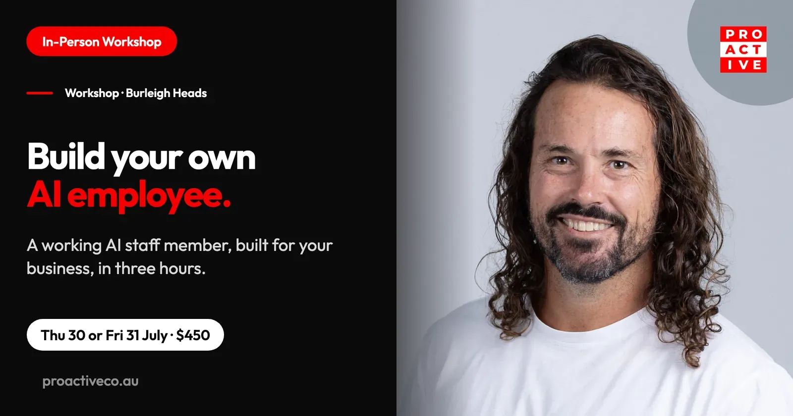 Build Your Own AI Employee workshop, 30 and 31 July 2026, $450