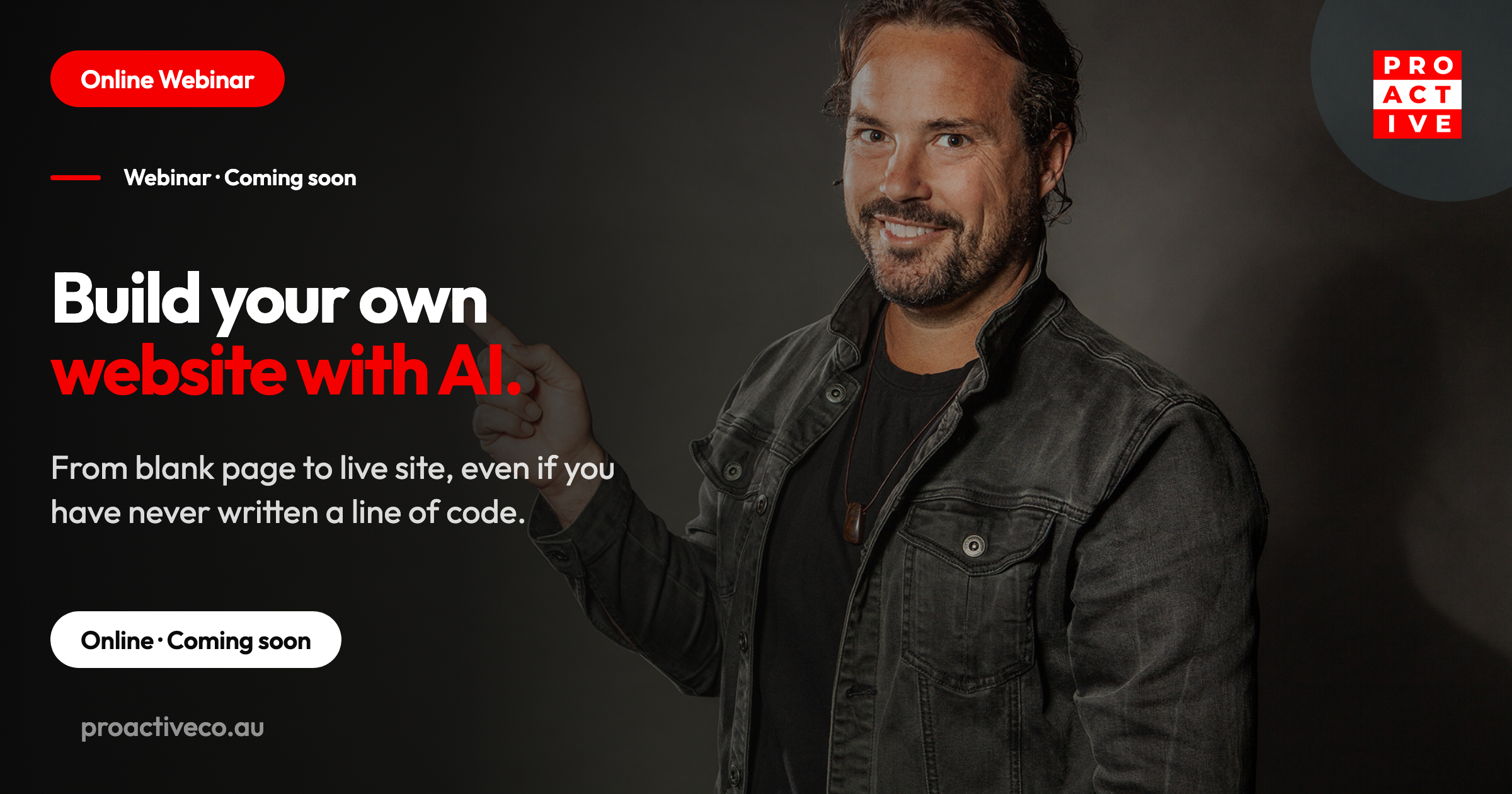 Design and Build Your Own Website with AI webinar, coming soon