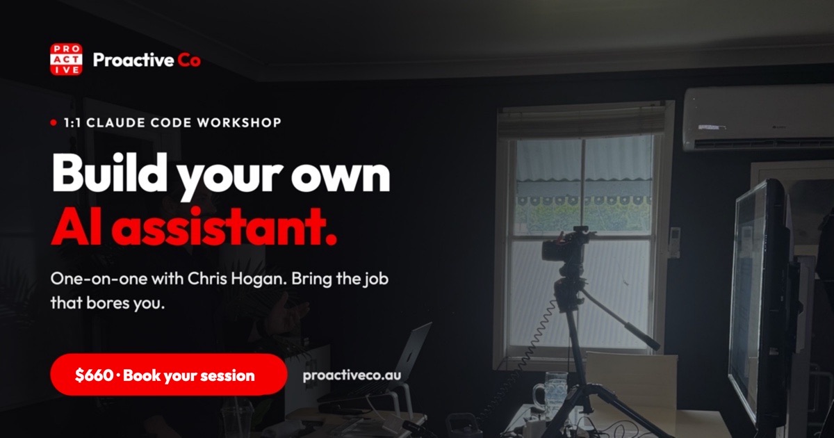 AI Coaching, one-on-one Claude Code session with Chris Hogan, $660